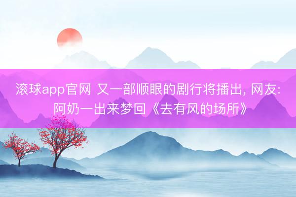 滚球app官网 又一部顺眼的剧行将播出, 网友: 阿奶一出来梦回《去有风的场所》