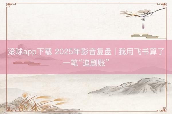 滚球app下载 2025年影音复盘 | 我用飞书算了一笔“追剧账”