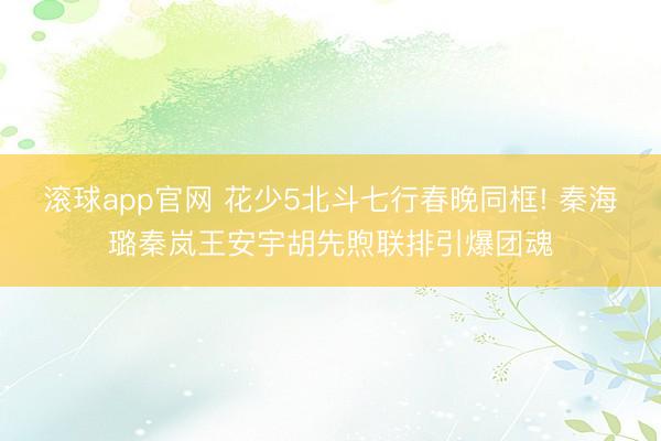 滚球app官网 花少5北斗七行春晚同框! 秦海璐秦岚王安宇胡先煦联排引爆团魂