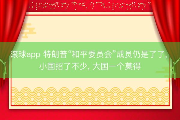 滚球app 特朗普“和平委员会”成员仍是了了, 小国招了不少, 大国一个莫得