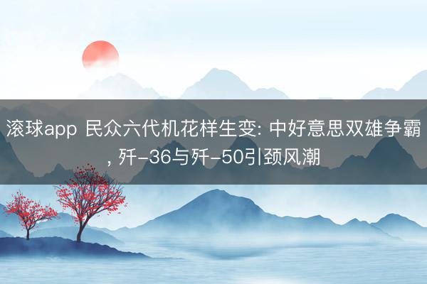 滚球app 民众六代机花样生变: 中好意思双雄争霸, 歼-36与歼-50引颈风潮