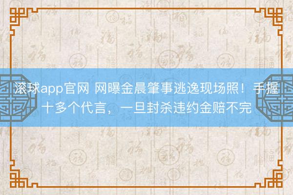 滚球app官网 网曝金晨肇事逃逸现场照！手握十多个代言，一旦封杀违约金赔不完