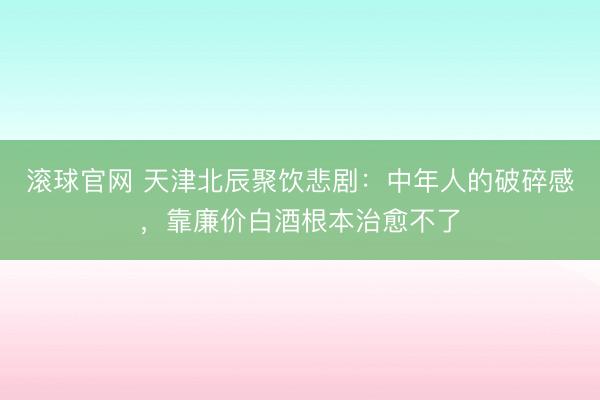 滚球官网 天津北辰聚饮悲剧：中年人的破碎感，靠廉价白酒根本治愈不了