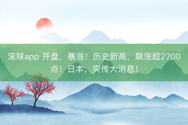 滚球app 开盘，暴涨！历史新高，飙涨超2700点！日本，突传大消息！