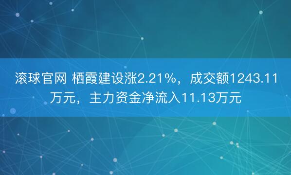 滚球官网 栖霞建设涨2.21%,成交额1243.11万元,主力资金净流入11.13万元