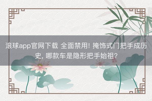 滚球app官网下载 全面禁用! 掩饰式门把手成历史, 哪款车是隐形把手始祖?