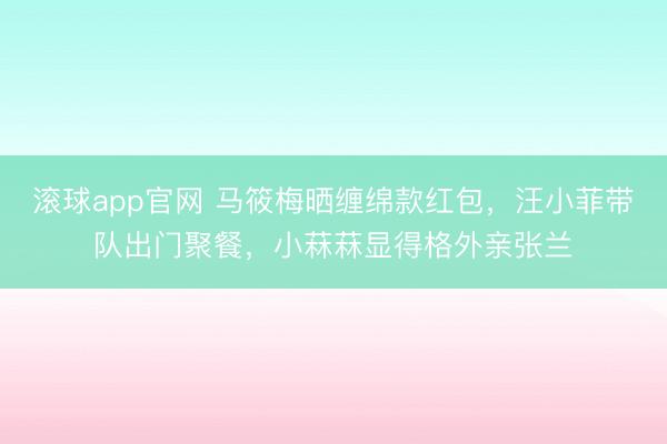 滚球app官网 马筱梅晒缠绵款红包，汪小菲带队出门聚餐，小菻菻显得格外亲张兰