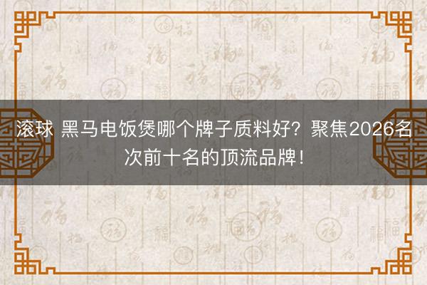 滚球 黑马电饭煲哪个牌子质料好？聚焦2026名次前十名的顶流品牌！