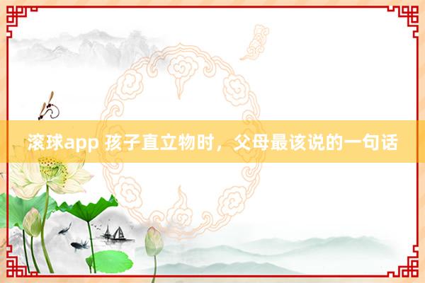 滚球app 孩子直立物时，父母最该说的一句话