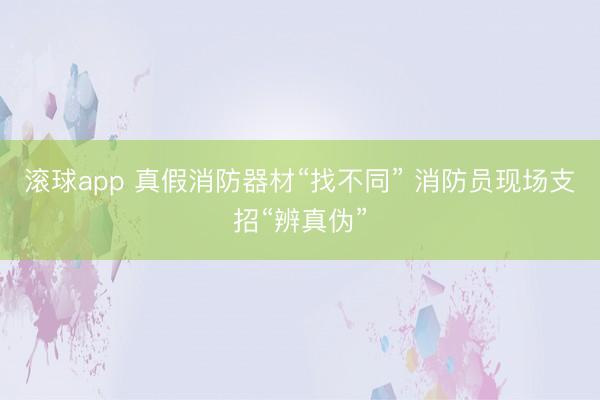滚球app 真假消防器材“找不同” 消防员现场支招“辨真伪”
