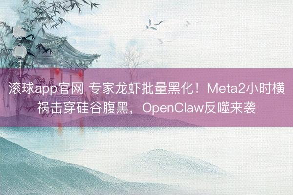 滚球app官网 专家龙虾批量黑化！Meta2小时横祸击穿硅谷腹黑，OpenClaw反噬来袭
