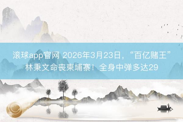 滚球app官网 2026年3月23日，“百亿赌王”林秉文命丧柬埔寨！全身中弹多达29