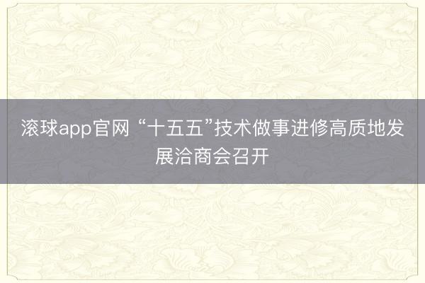 滚球app官网 “十五五”技术做事进修高质地发展洽商会召开