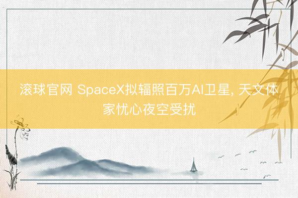 滚球官网 SpaceX拟辐照百万AI卫星, 天文体家忧心夜空受扰