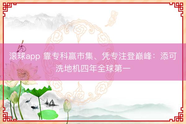 滚球app 靠专科赢市集、凭专注登巅峰:添可洗地机四年全球第一