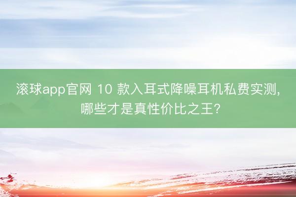 滚球app官网 10 款入耳式降噪耳机私费实测, 哪些才是真性价比之王?