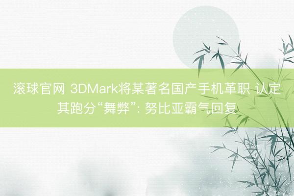 滚球官网 3DMark将某著名国产手机革职 认定其跑分“舞弊”: 努比亚霸气回复