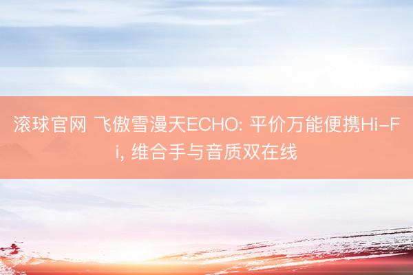 滚球官网 飞傲雪漫天ECHO: 平价万能便携Hi-Fi， 维合手与音质双在线