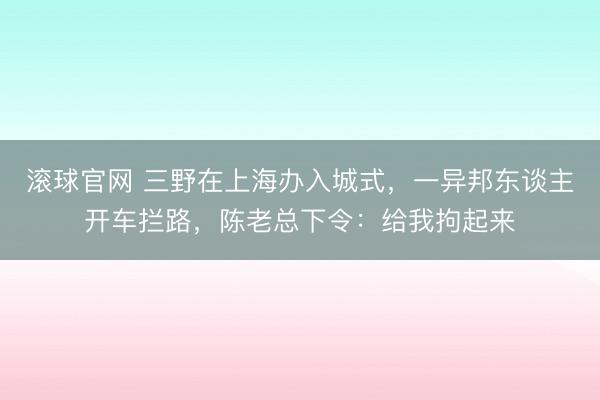 滚球官网 三野在上海办入城式,一异邦东谈主开车拦路,陈老总下令:给我拘起来
