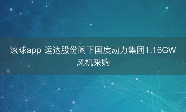 滚球app 运达股份阁下国度动力集团1.16GW风机采购