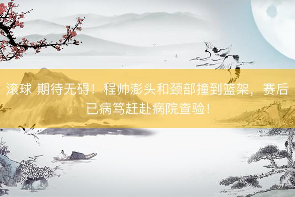 滚球 期待无碍！程帅澎头和颈部撞到篮架，赛后已病笃赶赴病院查验！